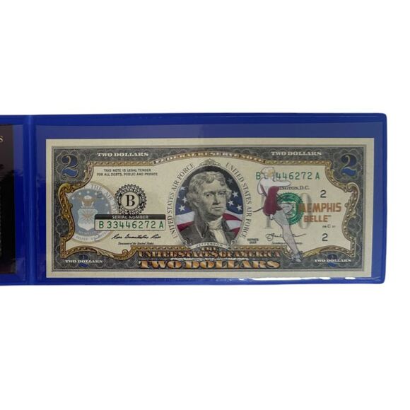 United States Air Force World War II Vintage Genuine Legal Tender U.S. $2 Bill - Picture 4 of 4